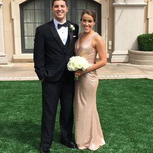 Bari Jay gold sequin dress